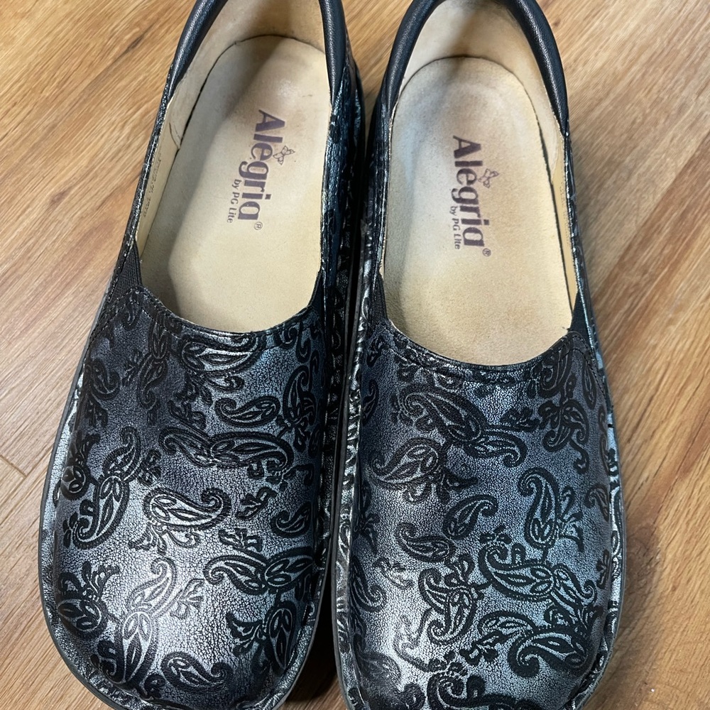 Women's Alegria by PG Lite Gray Black Shoes Size 40 9.5